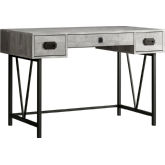 48" Computer Desk in Grey Wood Grain & Black Metal